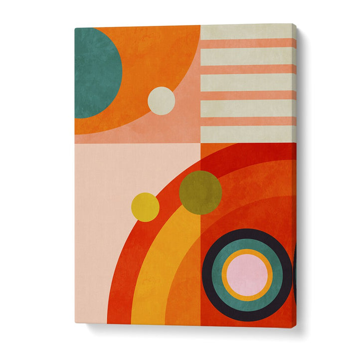 Vibrant colors and geometric forms in PLAYING AROUND SHAPE III, ABSTRACT PAINTINGS by Ana Rut Bre for modern decor.