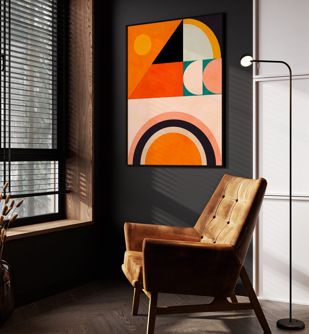 Vibrant PLAYING AROUND SHAPES VI, ABSTRACT PAINTINGS by Ana Rut Bre enhances any space with contemporary flair.