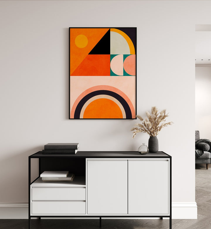 Vibrant abstract wall art, "PLAYING AROUND SHAPES VI," by Ana Rut Bre, perfect for contemporary decor.
