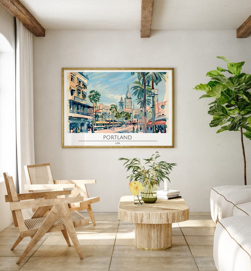 portland city-usa travel posters Artwork I placed on a Wall