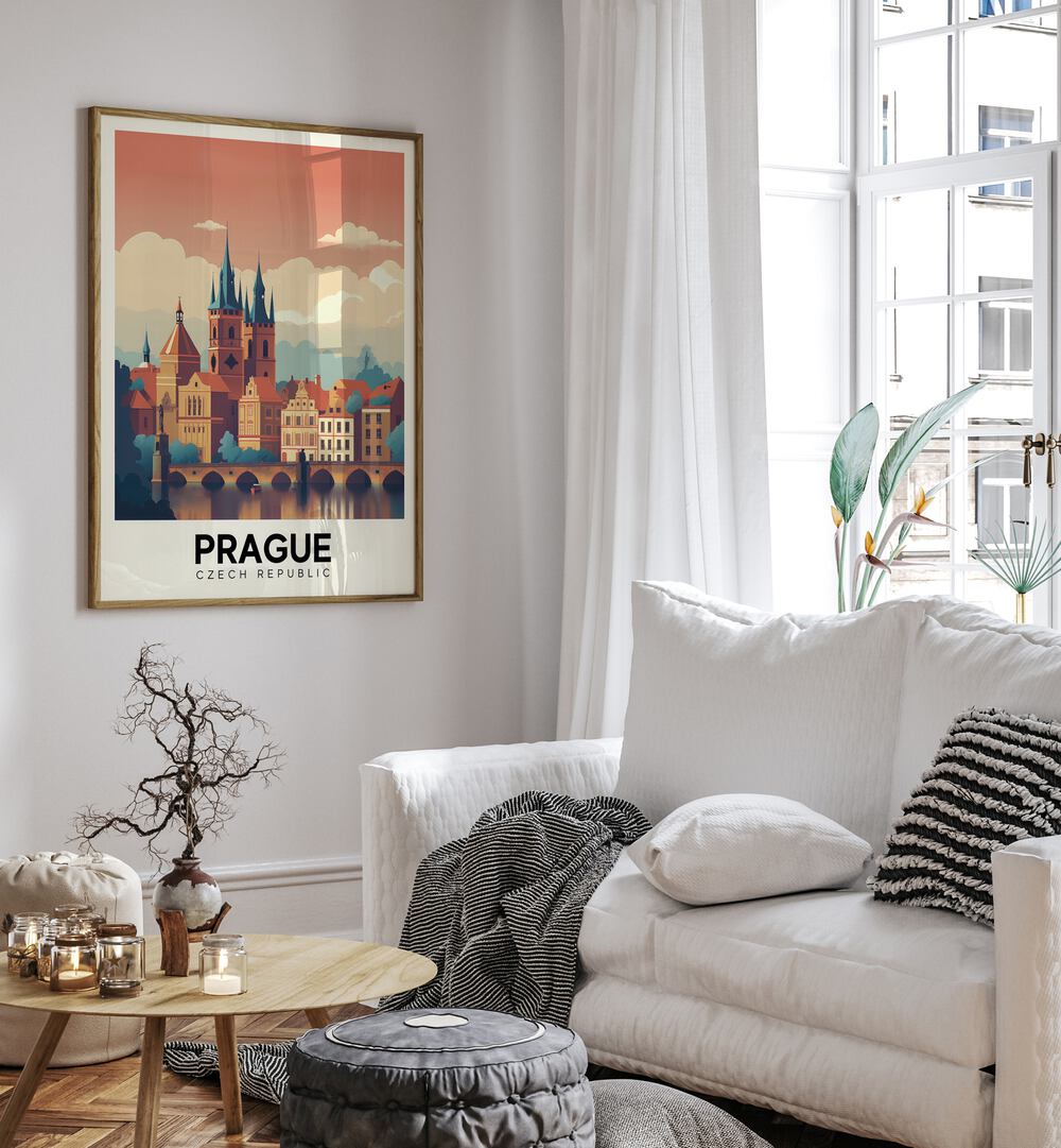prague travel posters Artwork II placed on a Wall