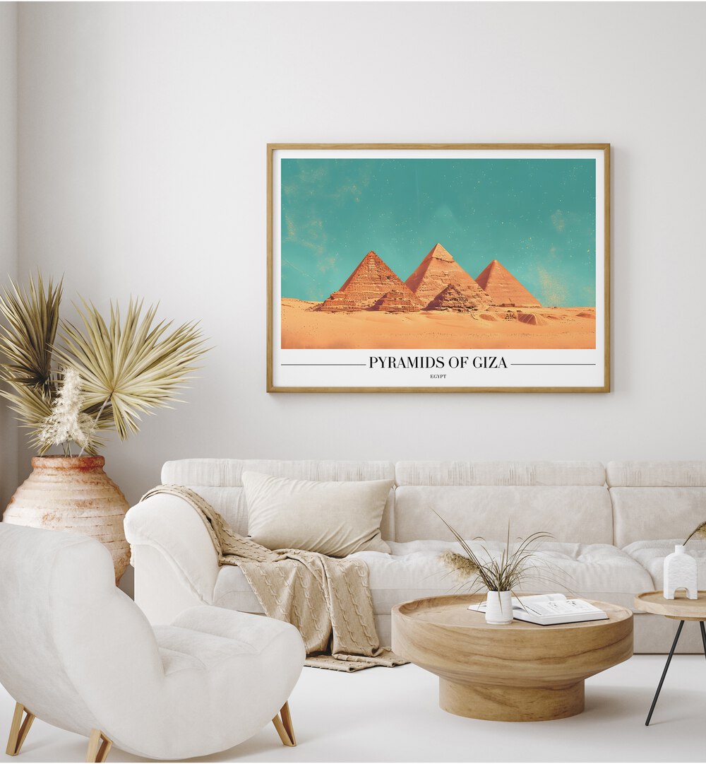 pyramids of giza travel posters Artwork IV placed on a Wall
