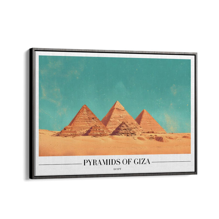 pyramids of giza travel posters in Black Floater Frame
