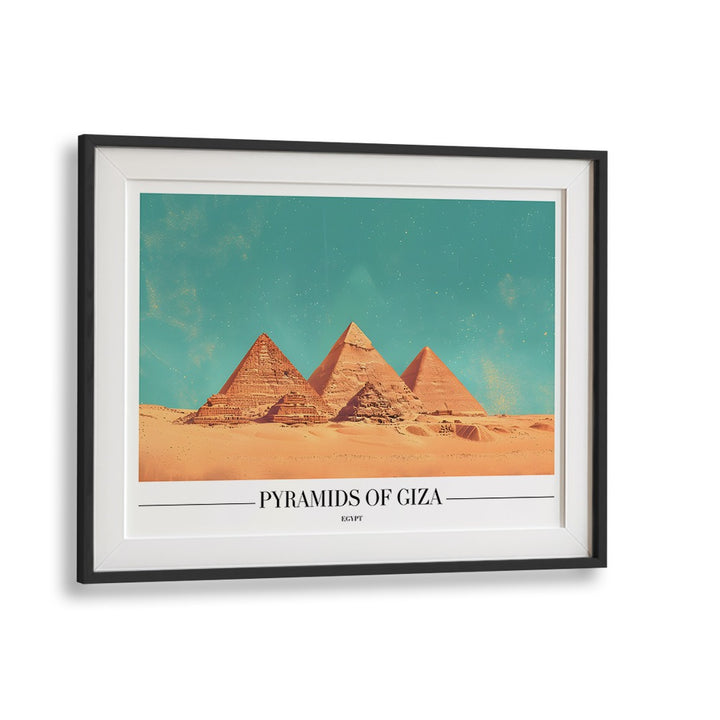 pyramids of giza travel posters in Black Frame With Mount
