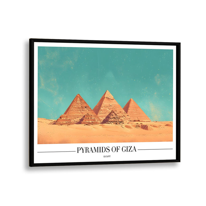pyramids of giza travel posters in Black Plain Frame