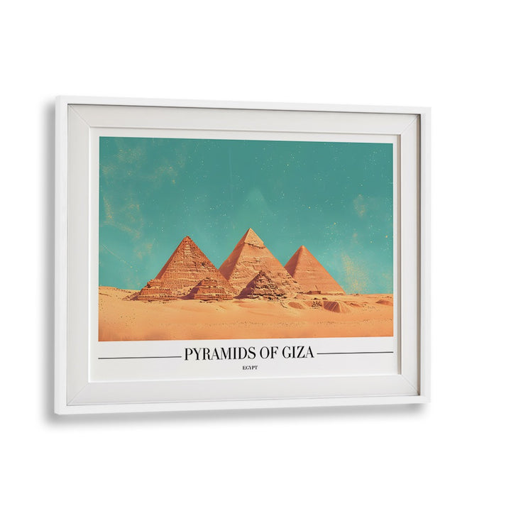 pyramids of giza travel posters in White Frame With Mount