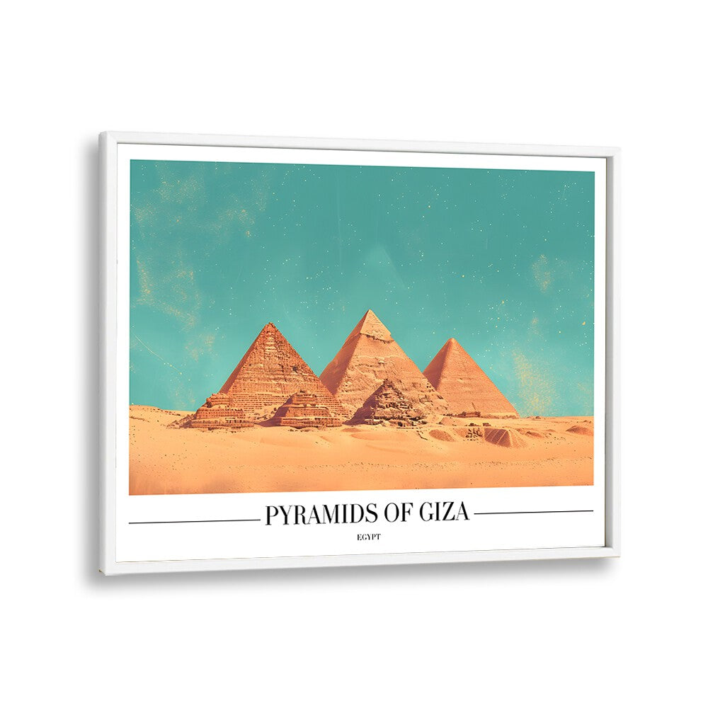 pyramids of giza travel posters in White Plain Frame