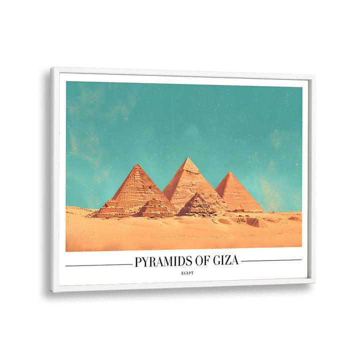 pyramids of giza travel posters in White Plain Frame