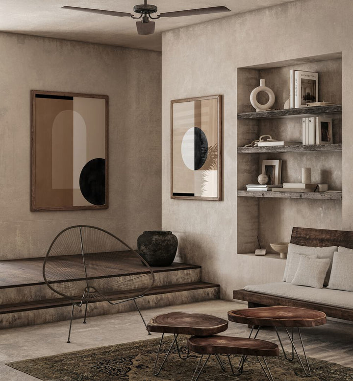 Elevate your decor with the QUANTUM SHAPES, SET OF 2 PAINTINGS, perfect for modern home or office spaces.