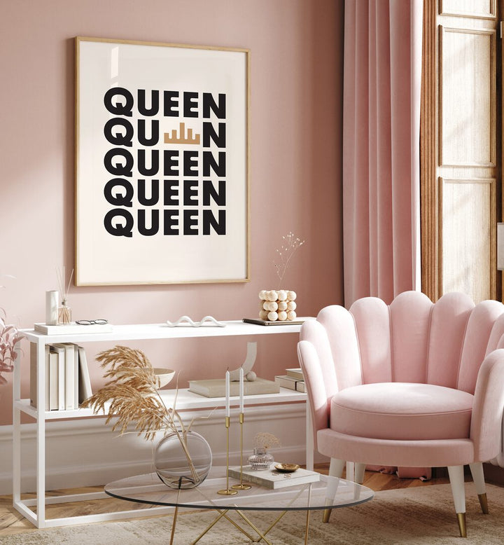 queen by frankie kerr-dineen geometric paintings Artwork III placed on a wall