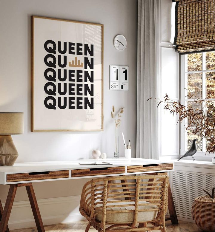 queen by frankie kerr-dineen geometric paintings Artwork III placed on a wall
