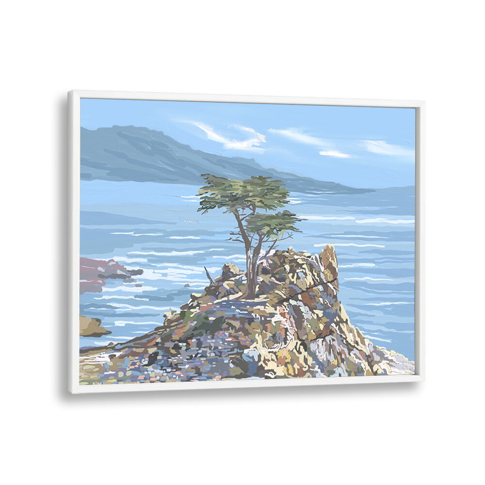Tranquil scene featuring the QUIET SENTINEL, LANDSCAPE PAINTINGS, perfect for enhancing serene living spaces.