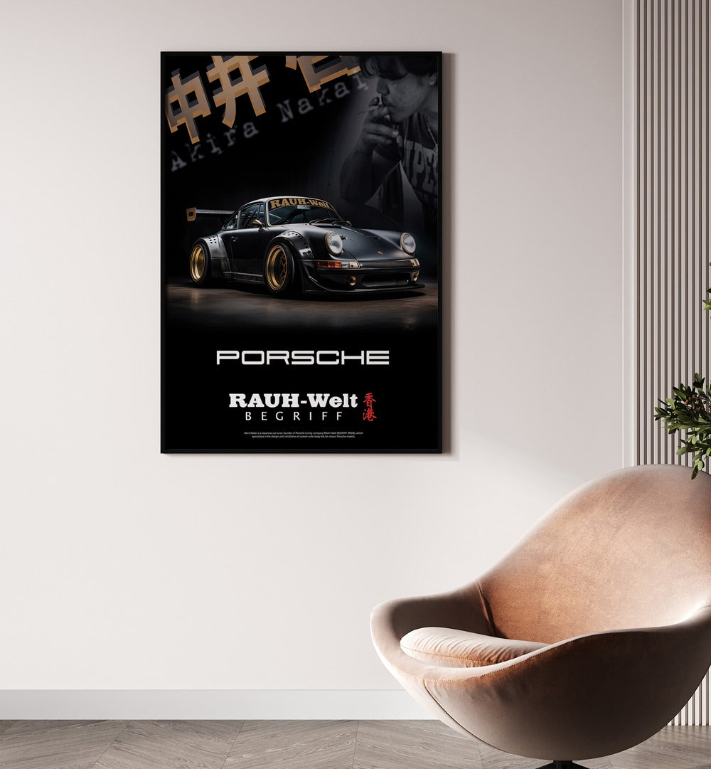 Stunning RAUH - WELT PORSCHE car poster, perfect wall art for automotive enthusiasts and collectors.