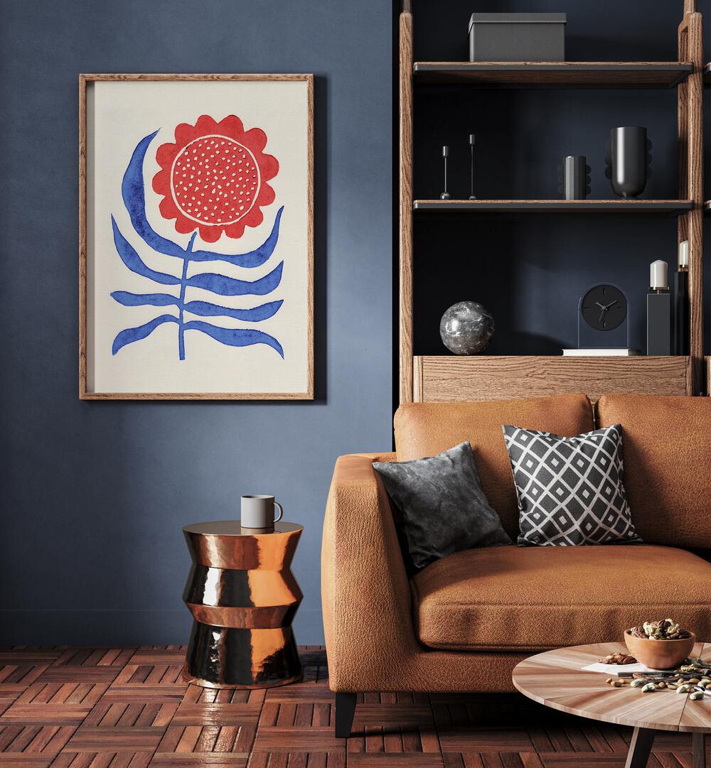 Stunning RED FLOWER LINO PRINT by Alisa Galitsyna, perfect for fans of FLORAL FLOWER PAINTINGS and botanical art.