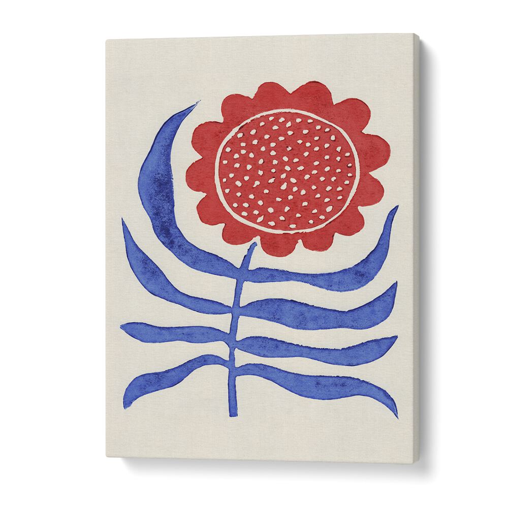 Vibrant RED FLOWER LINO PRINT by Alisa Galitsyna, a stunning piece in FLORAL FLOWER PAINTINGS celebrating nature's beauty.
