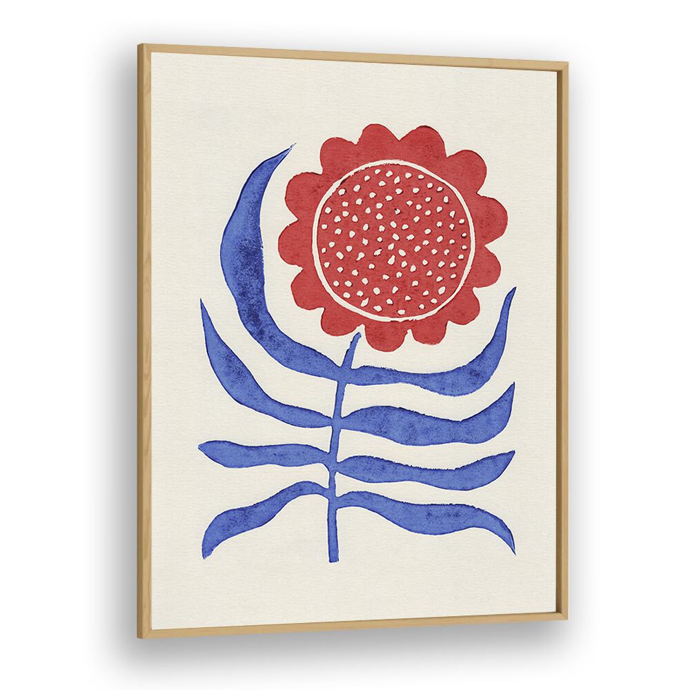 Red Flower Lino Print by Alisa Galitsyna, showcasing vibrant floral beauty in botanical art. Perfect for any decor.