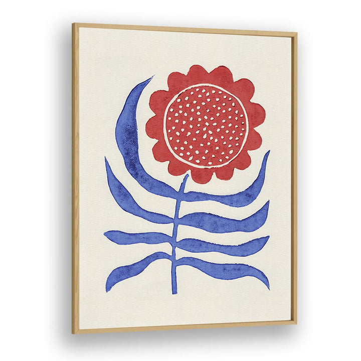 Red Flower Lino Print by Alisa Galitsyna, showcasing vibrant floral beauty in botanical art. Perfect for any decor.