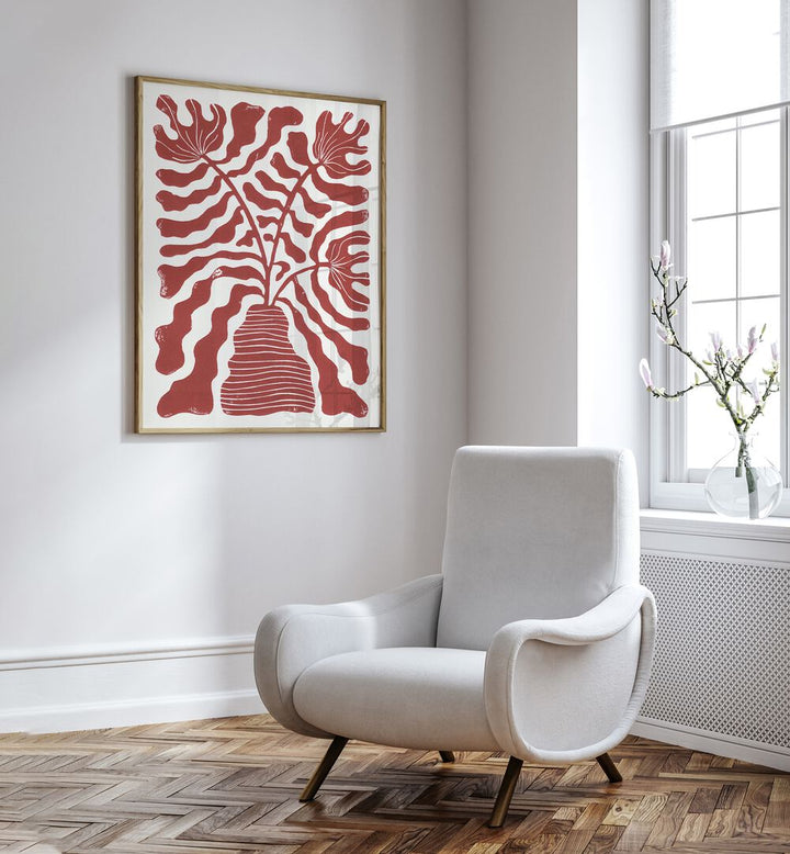 Vibrant RED FLOWERS IN A VASE, FLORAL FLOWER PAINTINGS by Alisa Galitsyna, perfect for enhancing your decor.