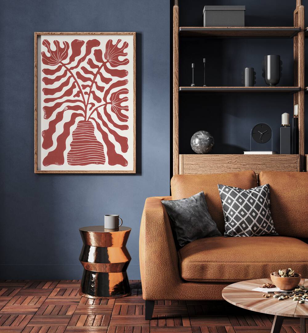 Vibrant RED FLOWERS IN A VASE, FLORAL FLOWER PAINTINGS by Alisa Galitsyna, perfect for enhancing any decor.