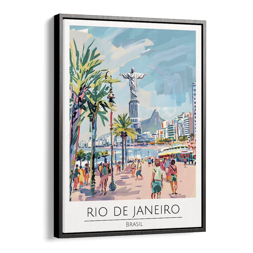 rio de janeiro-brasil travel posters in Black Floater Frame