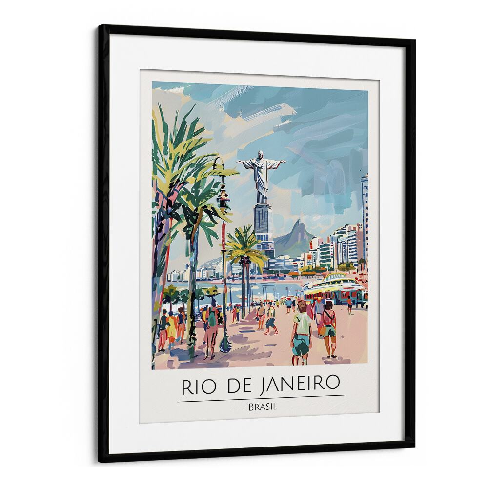 rio de janeiro-brasil travel posters in Black Frame With Mount