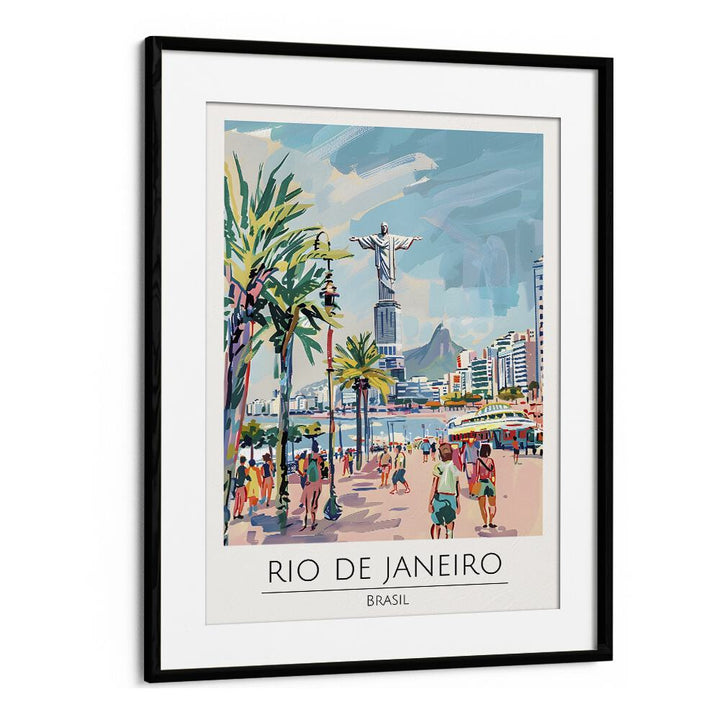 rio de janeiro-brasil travel posters in Black Frame With Mount