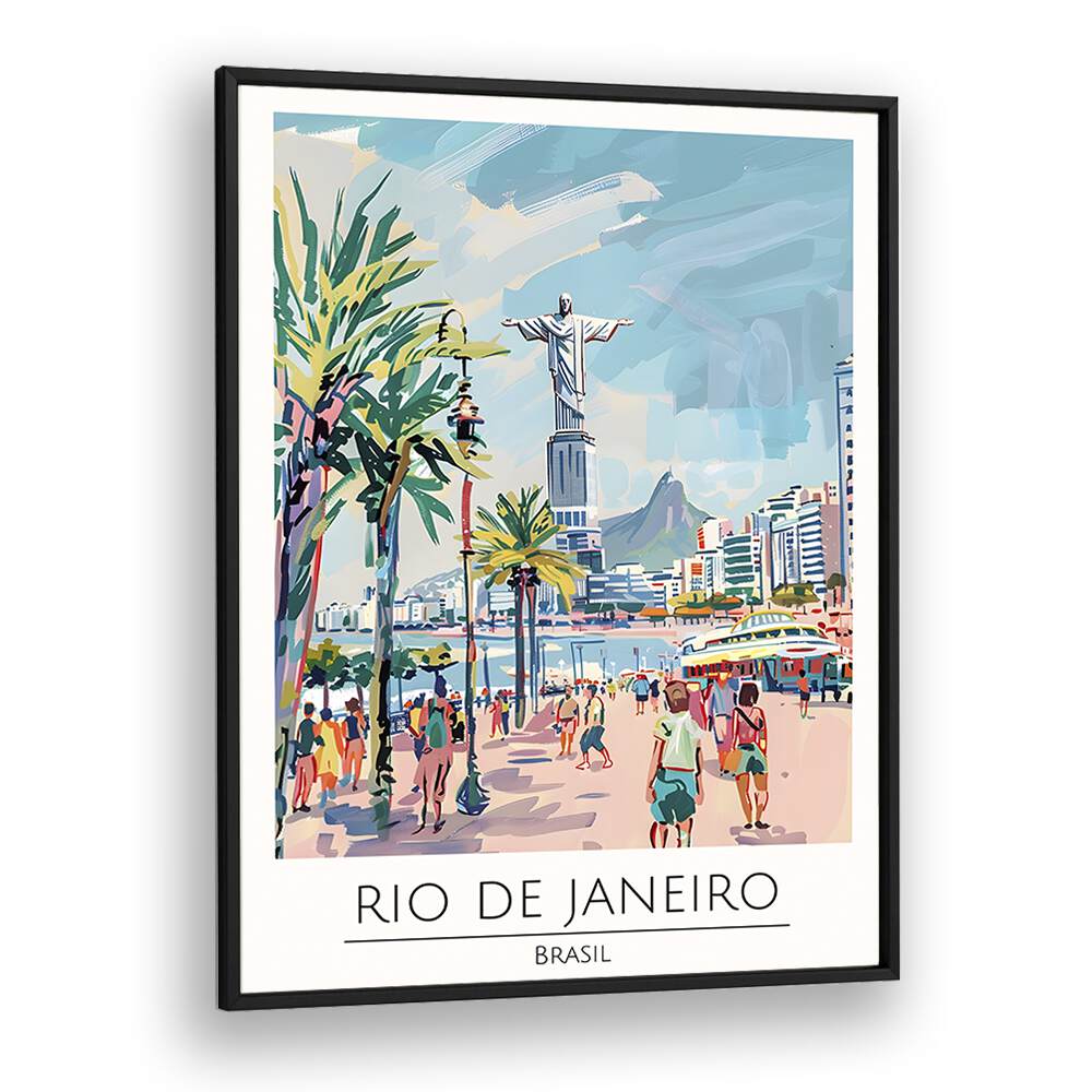 rio de janeiro-brasil travel posters in Black Plain Frame