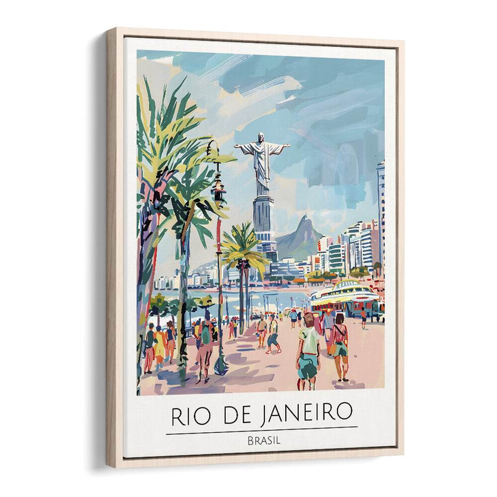 rio de janeiro-brasil travel posters in Oak Wood Floater Frame