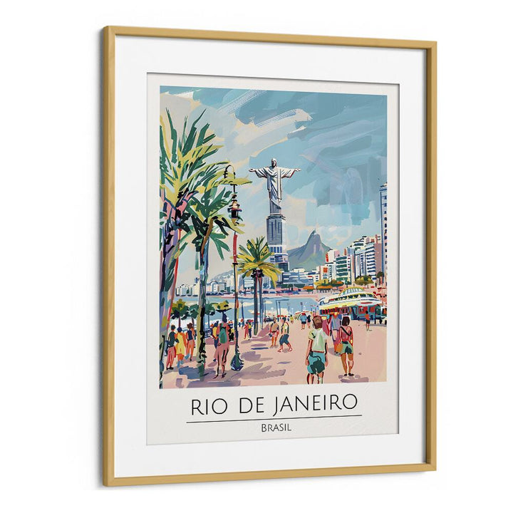 rio de janeiro-brasil travel posters in Oak Wood Frame With Mount