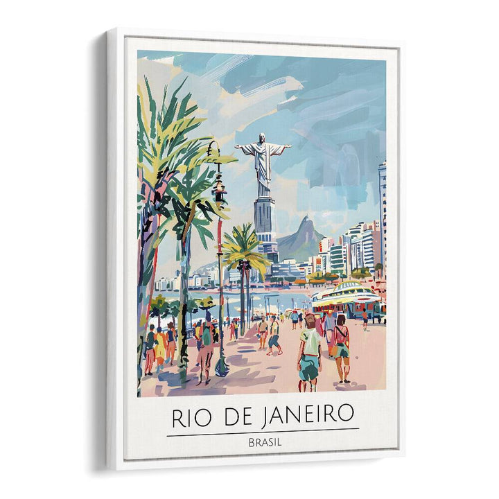 rio de janeiro-brasil travel posters in White Floater Frame