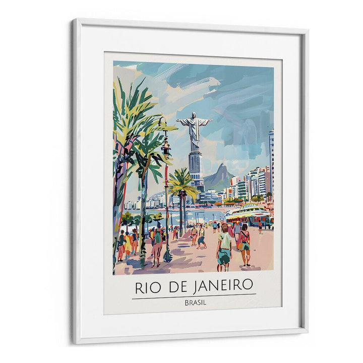 rio de janeiro-brasil travel posters in White Frame With Mount
