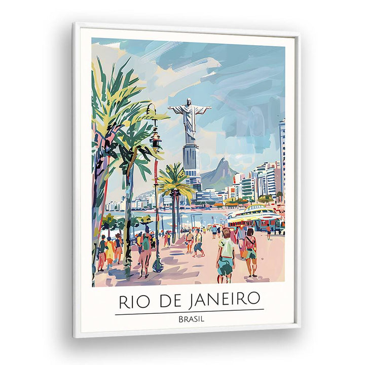 rio de janeiro-brasil travel posters in White Plain Frame
