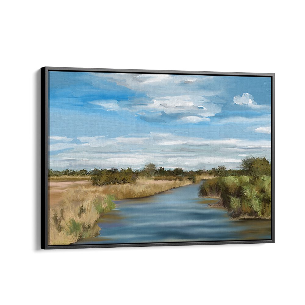 Experience tranquil beauty with RIVER OF REEDS, LANDSCAPE PAINTINGS framed art, perfect for enhancing your space.