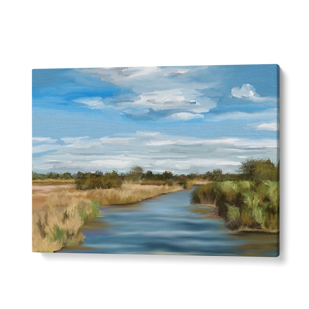 Serene River of Reeds landscape paintings, perfect for transforming your space with nature's beauty.