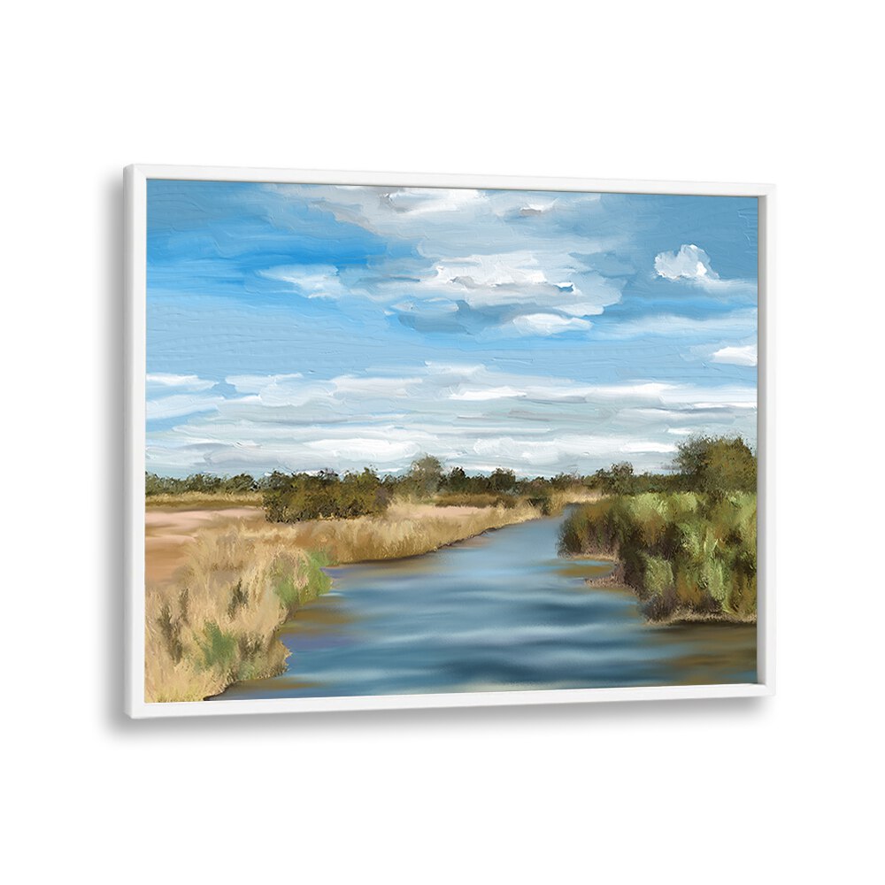 Experience serenity with RIVER OF REEDS, LANDSCAPE PAINTINGS, perfect for enhancing your home décor.