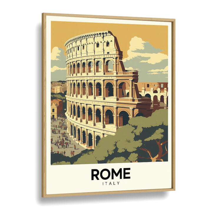 rome-italy III travel posters in Oak Wood Plain Frame