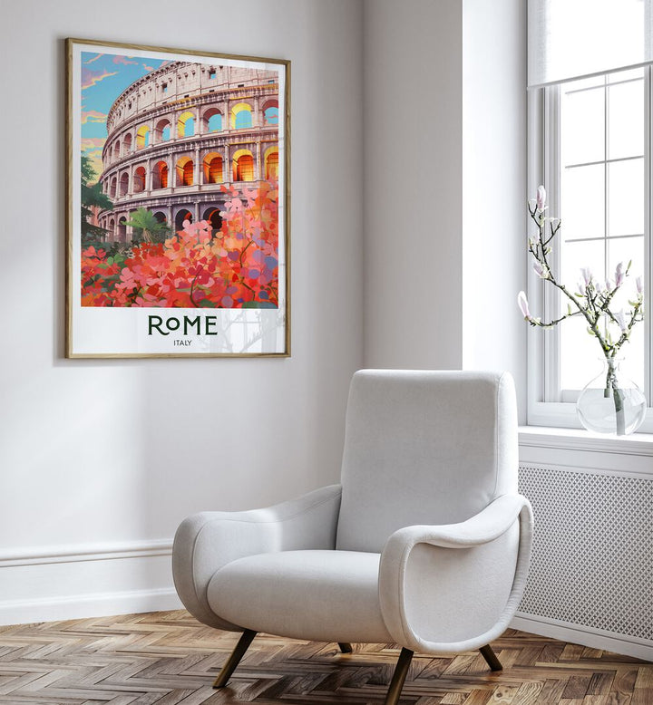 rome travel posters Artwork II placed on a Wall