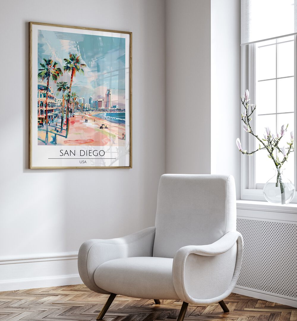 san diego-usa travel posters Artwork II placed on a Wall