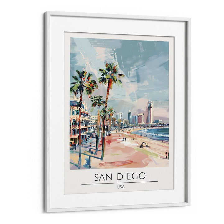 san diego-usa travel posters in White Frame With Mount
