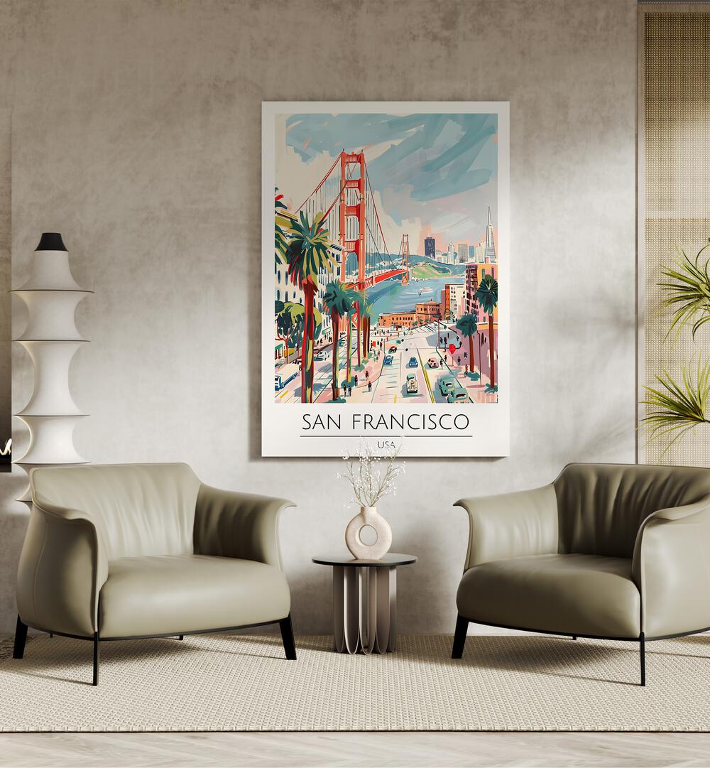 san francisco-usa travel posters Artwork III placed on a Wall