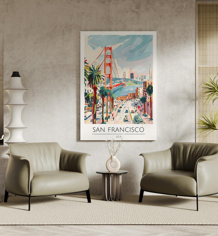 san francisco-usa travel posters Artwork III placed on a Wall