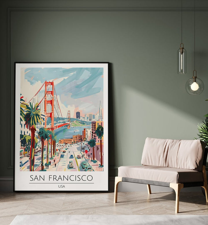 san francisco-usa travel posters Artwork III placed on a Wall