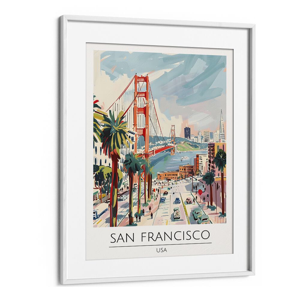 san francisco-usa travel posters in White Frame With Mount