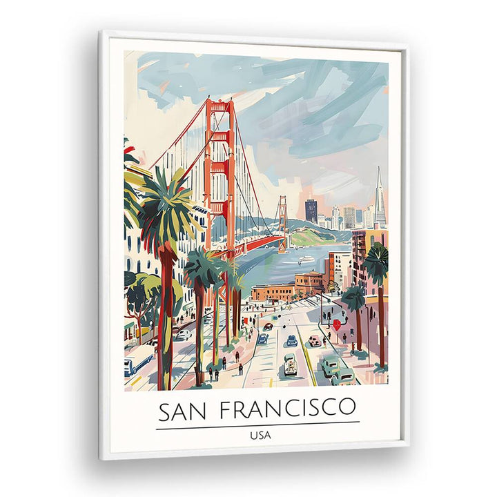 san francisco-usa travel posters in White Plain Frame
