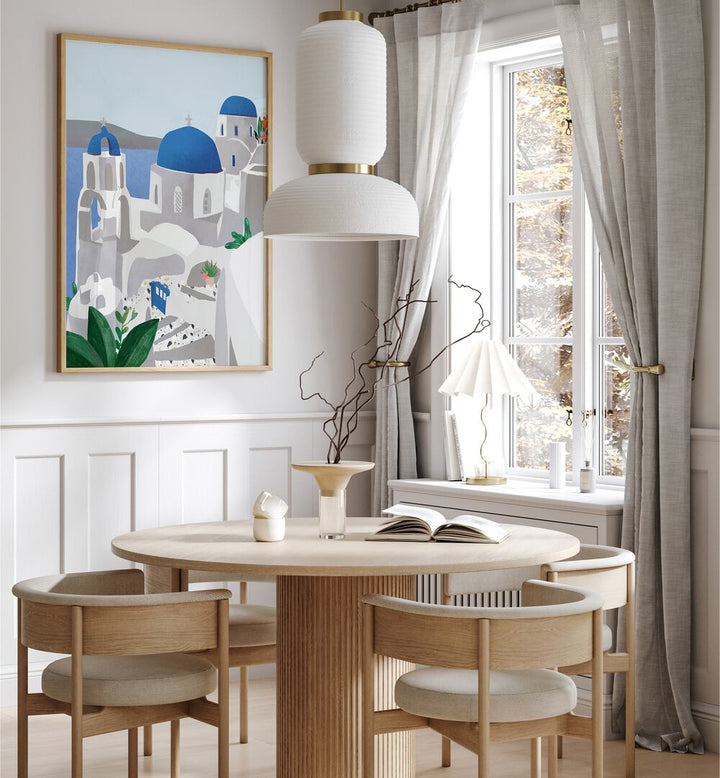 Transform your space with SANTORINI ISLAND, TRAVEL POSTERS by Petra Lidze, showcasing iconic beauty and charm.