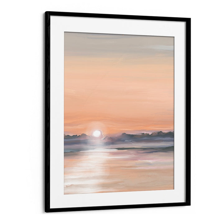 Stunning SATIN SKIES, LANDSCAPE PAINTINGS in a black frame, perfect for enhancing your space with nature's beauty.