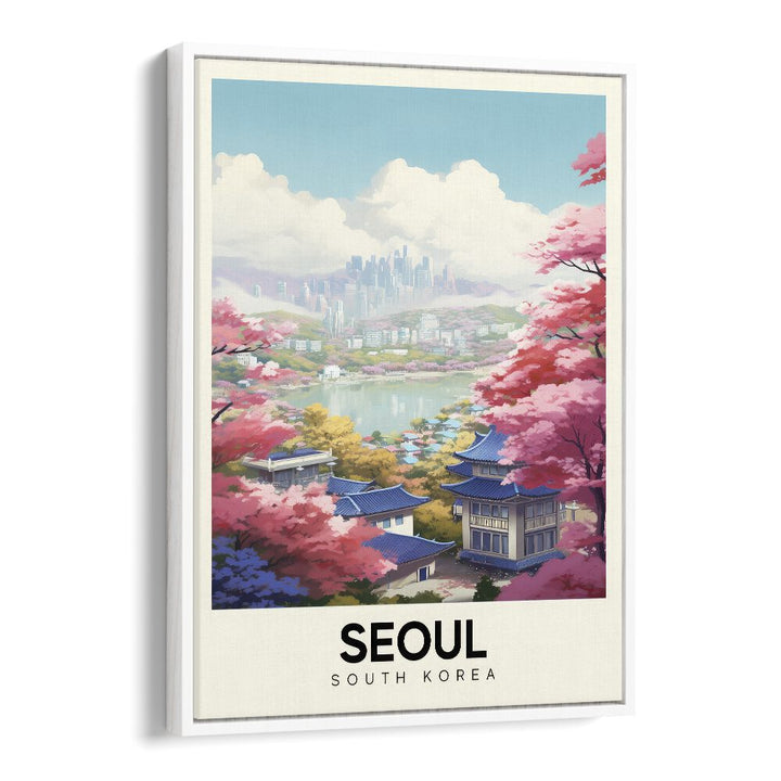 seoul serenity travel posters in White Floater Frame