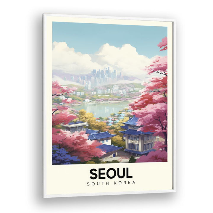 seoul serenity travel posters in White Plain Frame