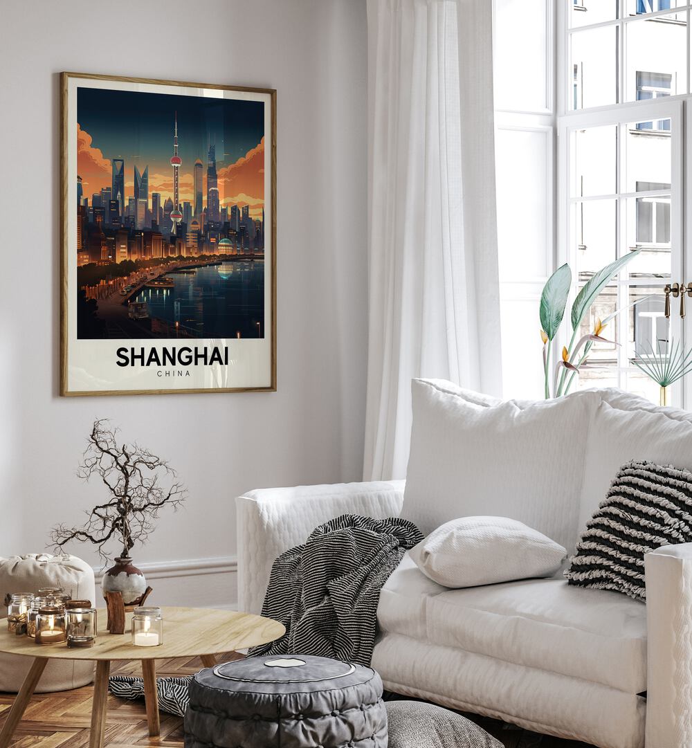 shanghai serenade travel posters Artwork III placed on a Wall