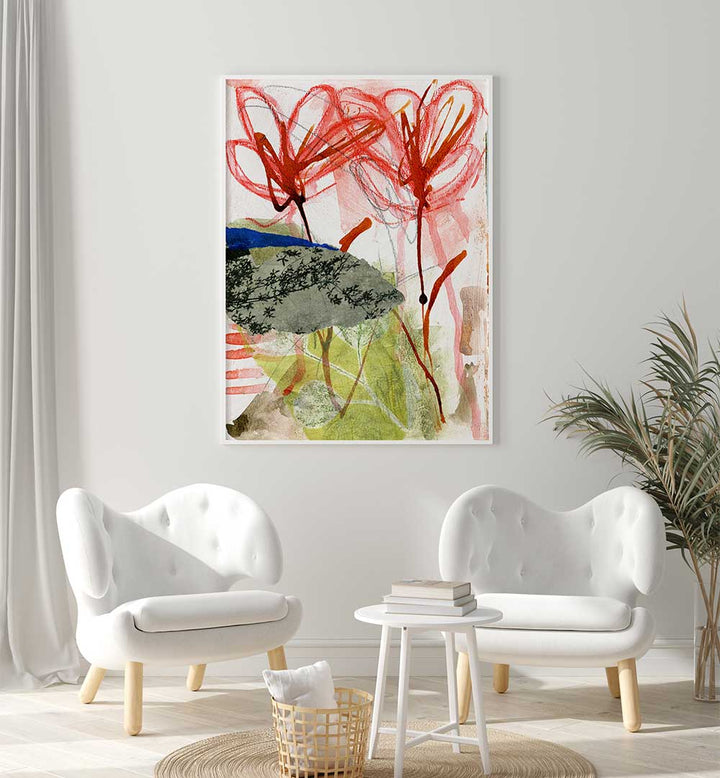 SHE COLORED OUTSIDE , FLORAL FLOWER PAINTINGS